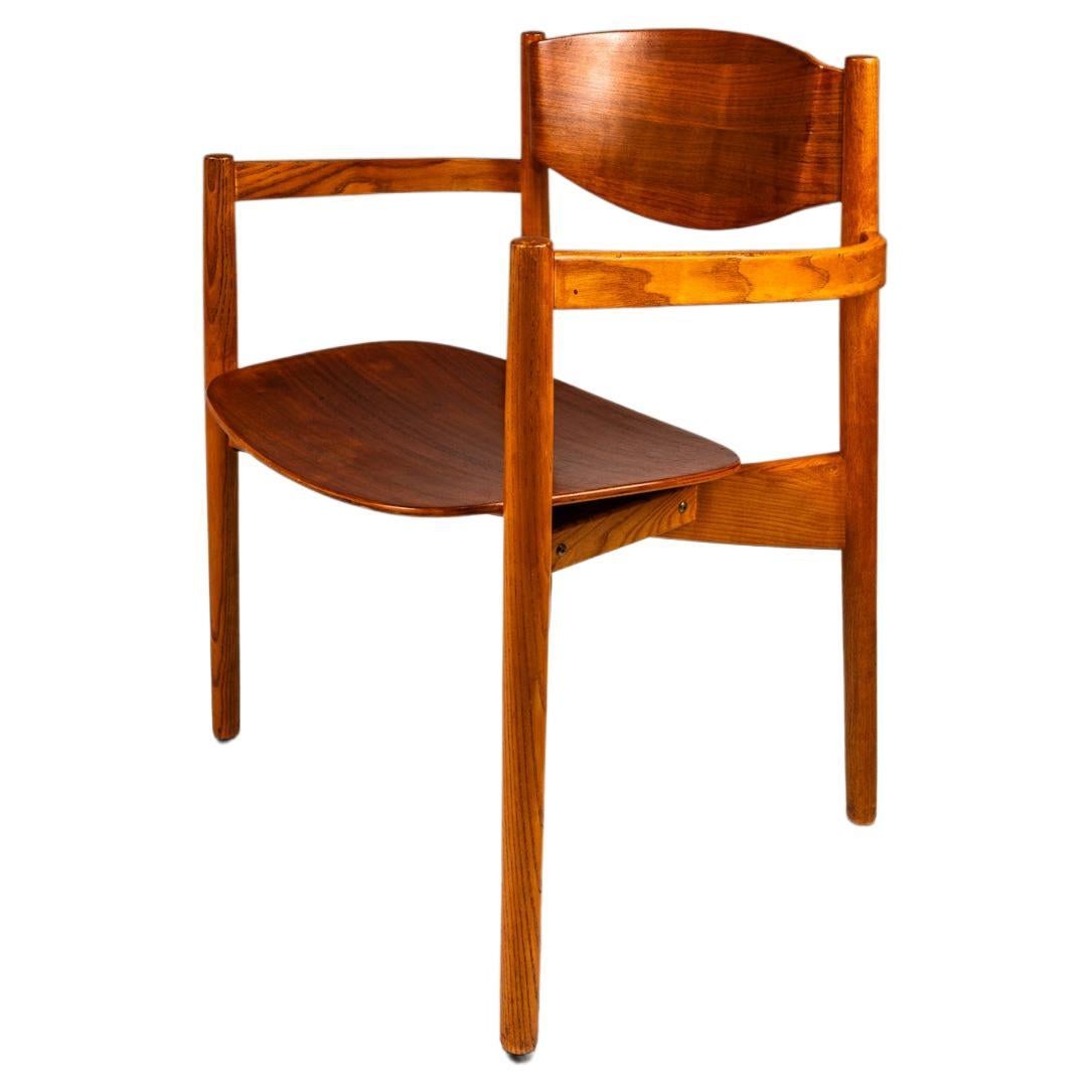 Single Mid-Century Modern Chair in Oak & Walnut  by Jens Risom, USA, c. 1960s For Sale
