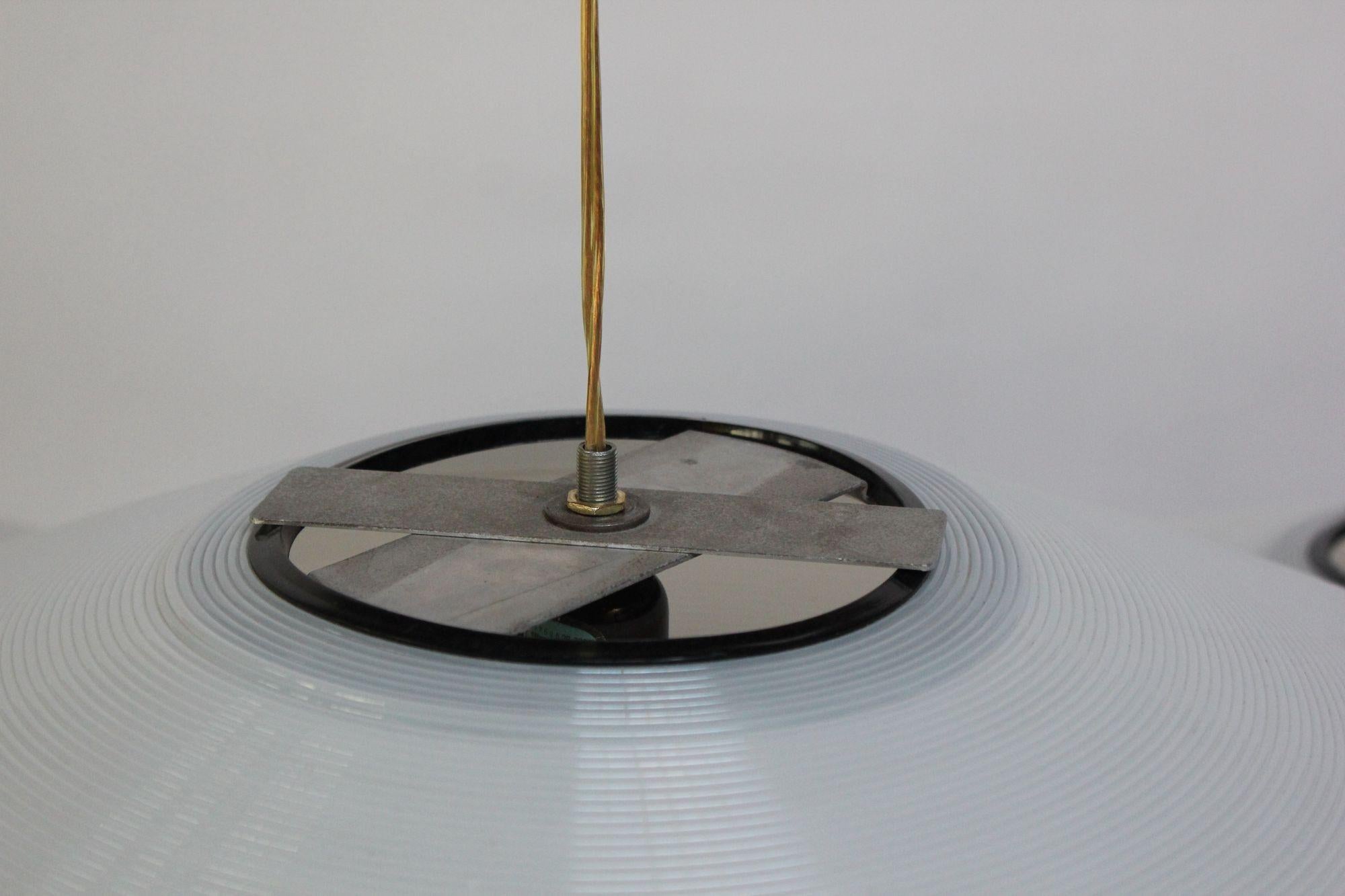 Single Mid-Century Modern Spun Plastic Rotaflex Pendant Lamp by Yasha Heifetz For Sale 5