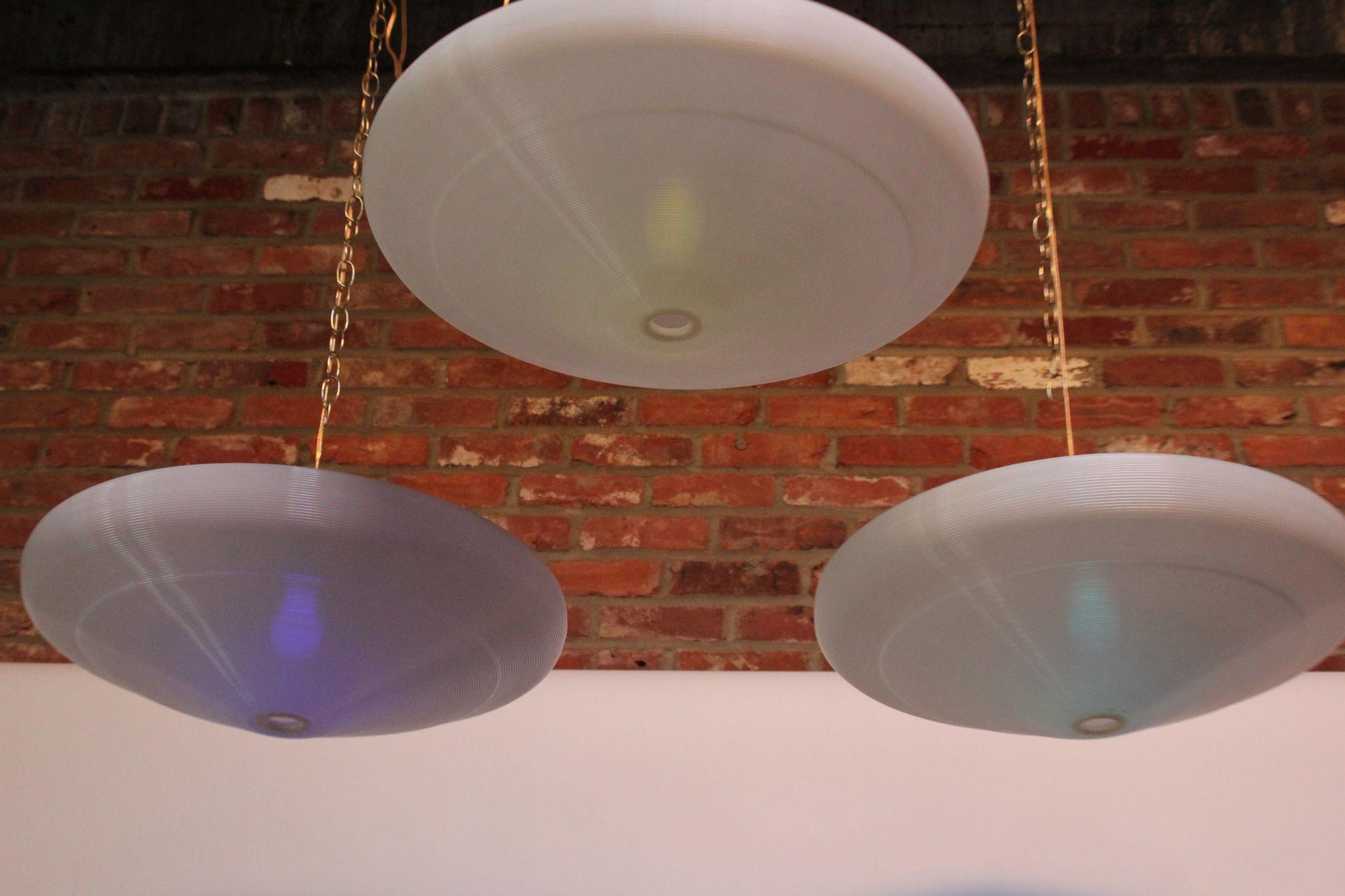 Mid-20th Century Single Mid-Century Modern Spun Plastic Rotaflex Pendant Lamp by Yasha Heifetz For Sale