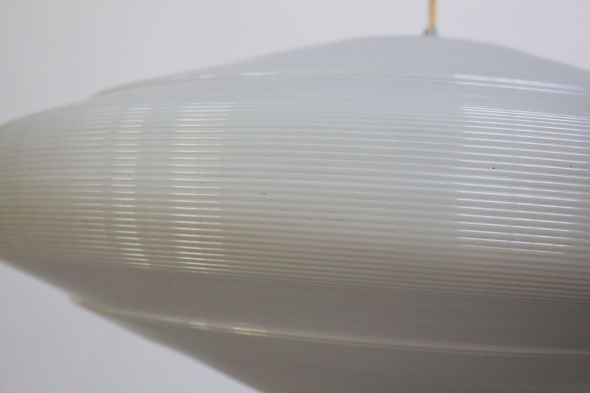 Single Mid-Century Modern Spun Plastic Rotaflex Pendant Lamp by Yasha Heifetz For Sale 1