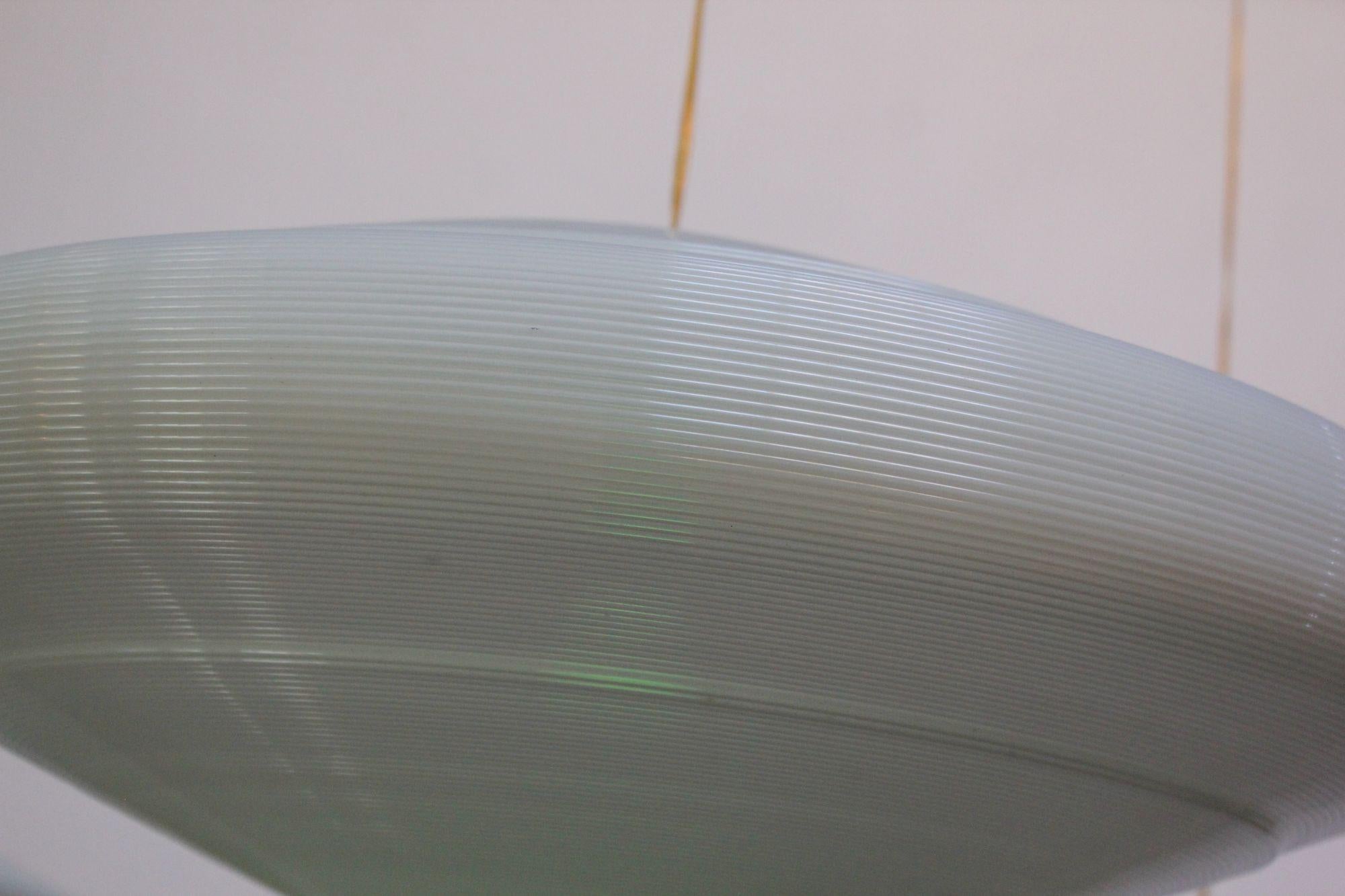 Single Mid-Century Modern Spun Plastic Rotaflex Pendant Lamp by Yasha Heifetz For Sale 2