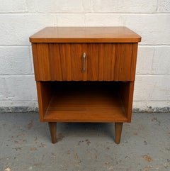 Single Mid-Century Modern Walnut Nightstand by Young Mfg.
