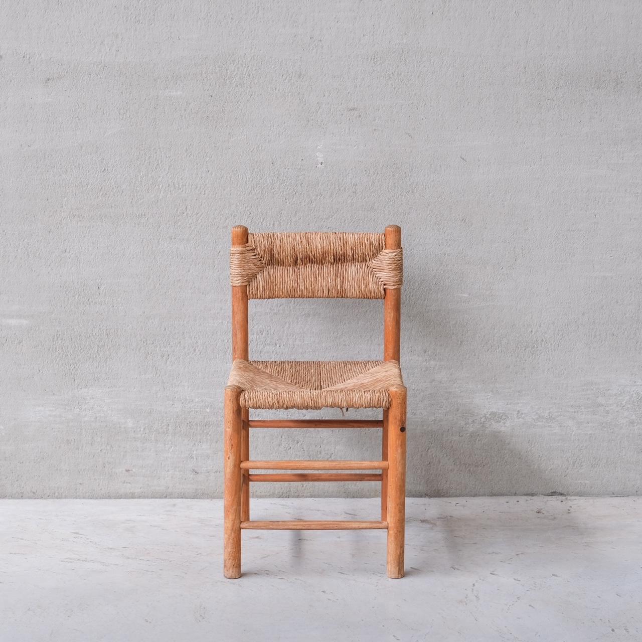 Single Mid-Century Rush Chair by Ate van Apeldoorn for Houtwerk Hattem In Good Condition For Sale In London, GB