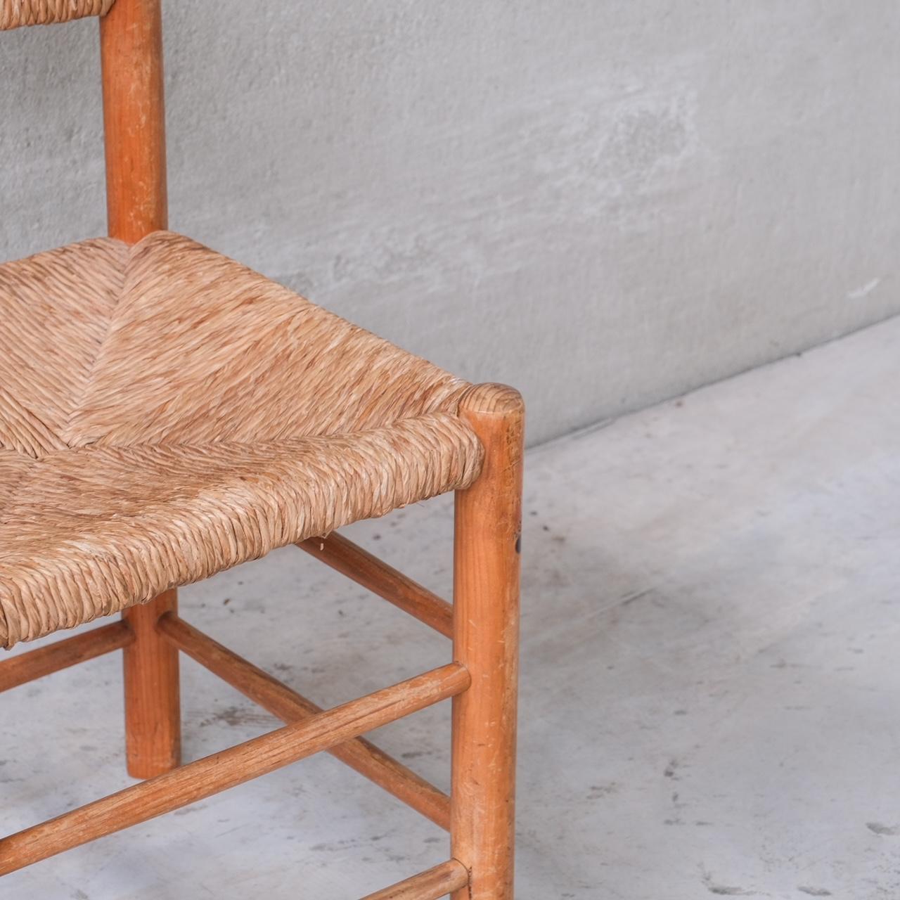 Silla individual Rush de mediados de siglo de Ate Van Apeldoorn para Houtwerk Hattem en venta 1