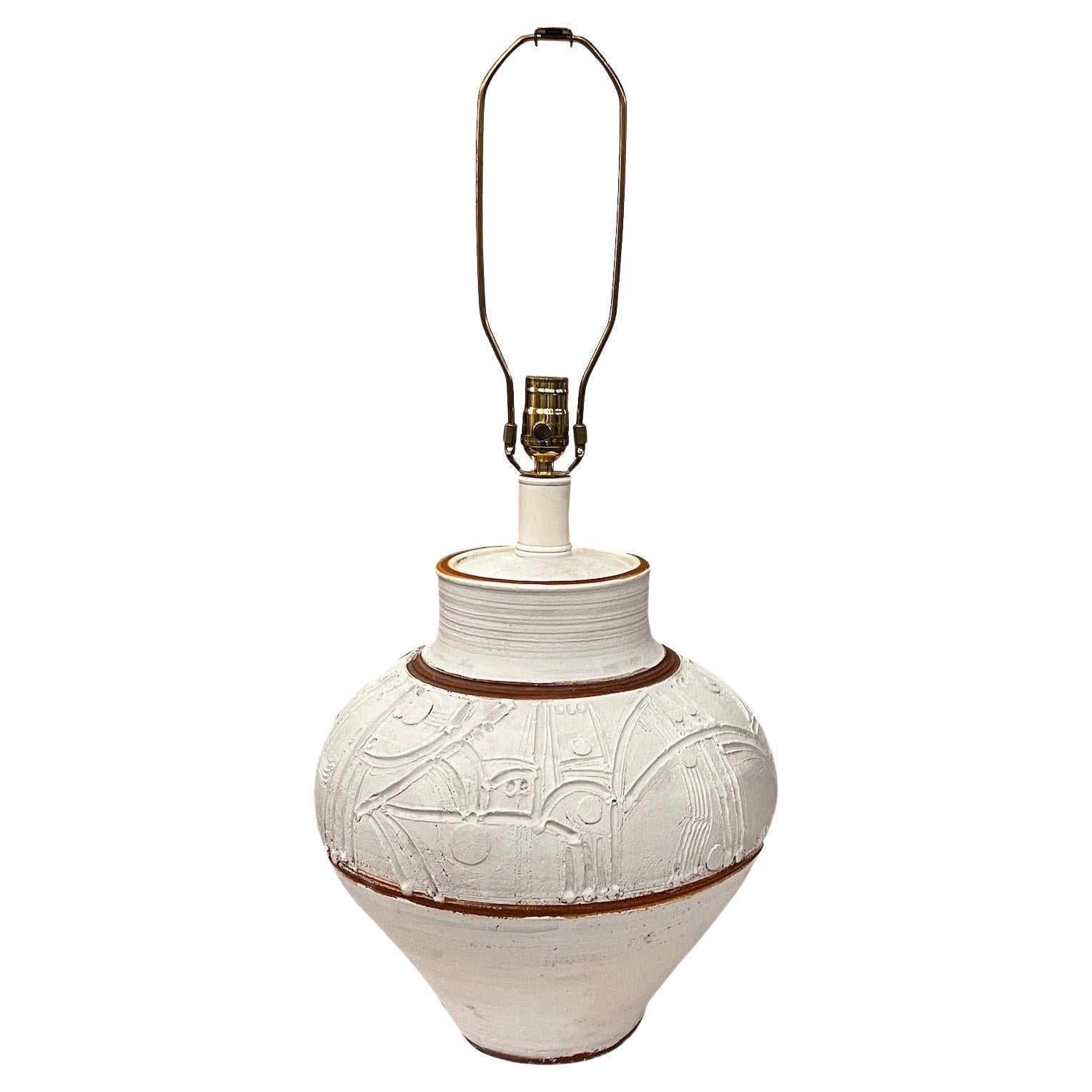 Single Mid-Century Ceramic Lamp For Sale