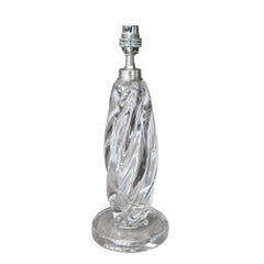 Single Midcentury Clear Glass Val Saint Lambert Table Lamp