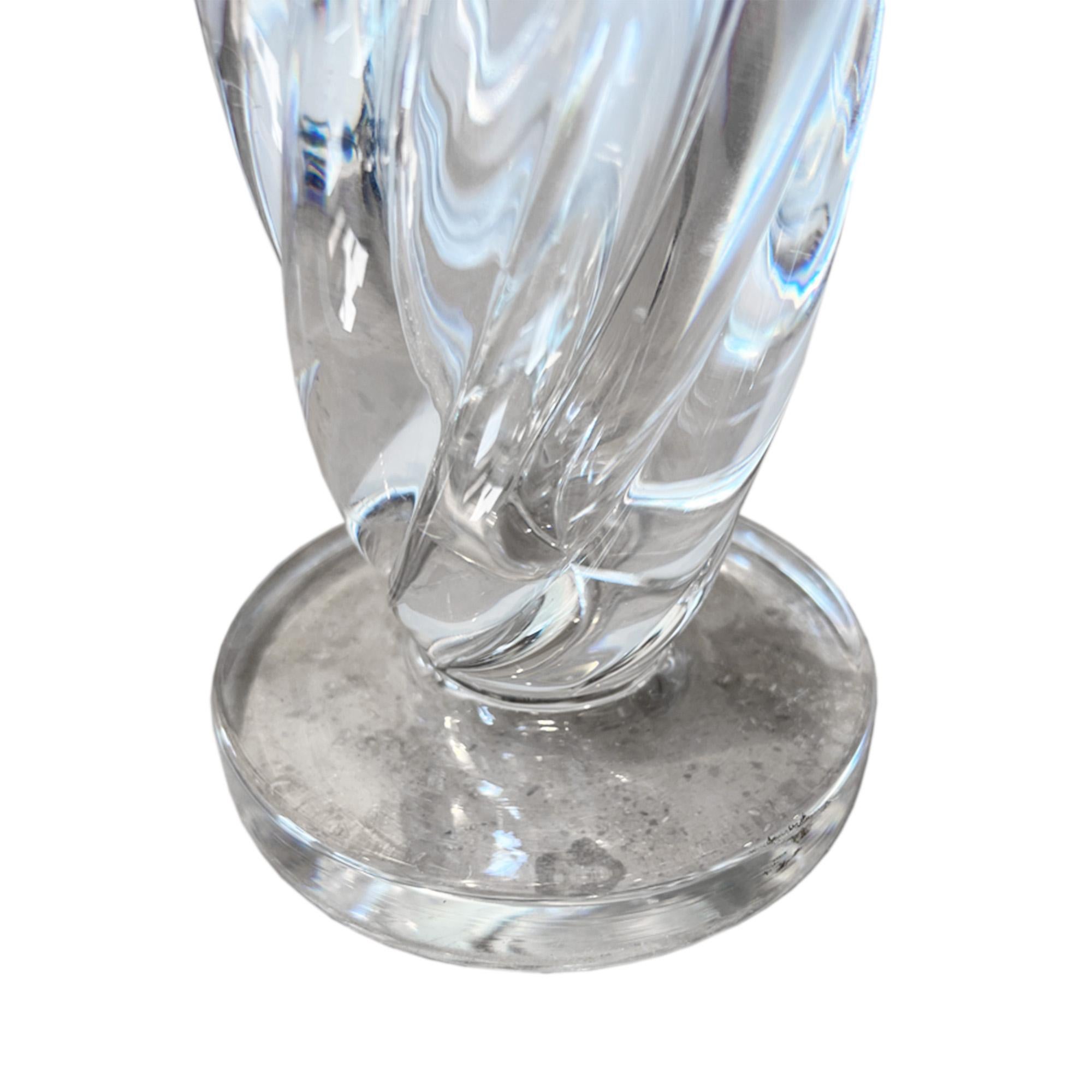 Single Midcentury Clear Glass Val Saint Lambert Table Lamp For Sale 1