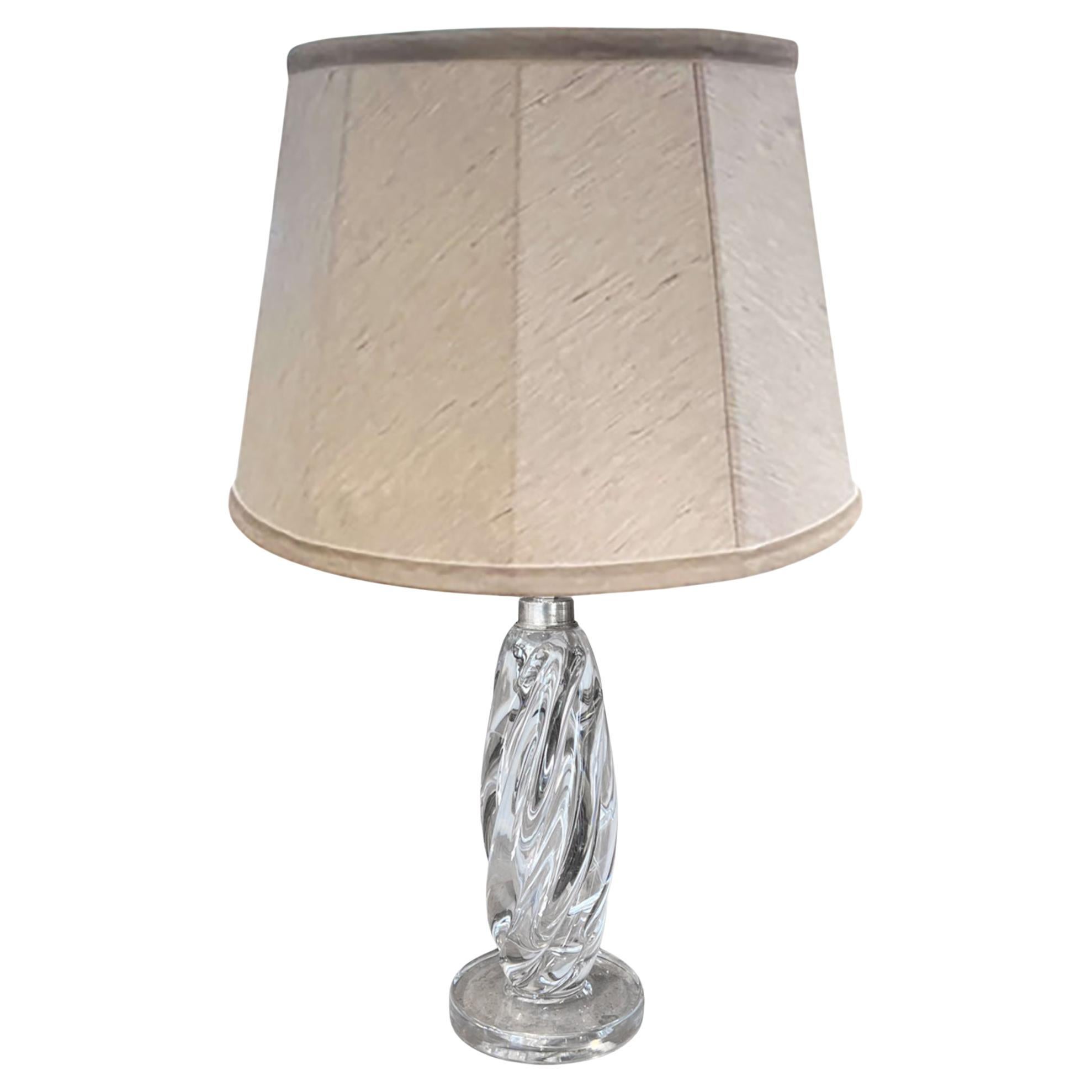 Single Midcentury Clear Glass Val Saint Lambert Table Lamp