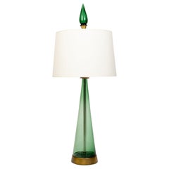 Vintage Single Midcentury Glass Lamp Attributed to Blenko Glass