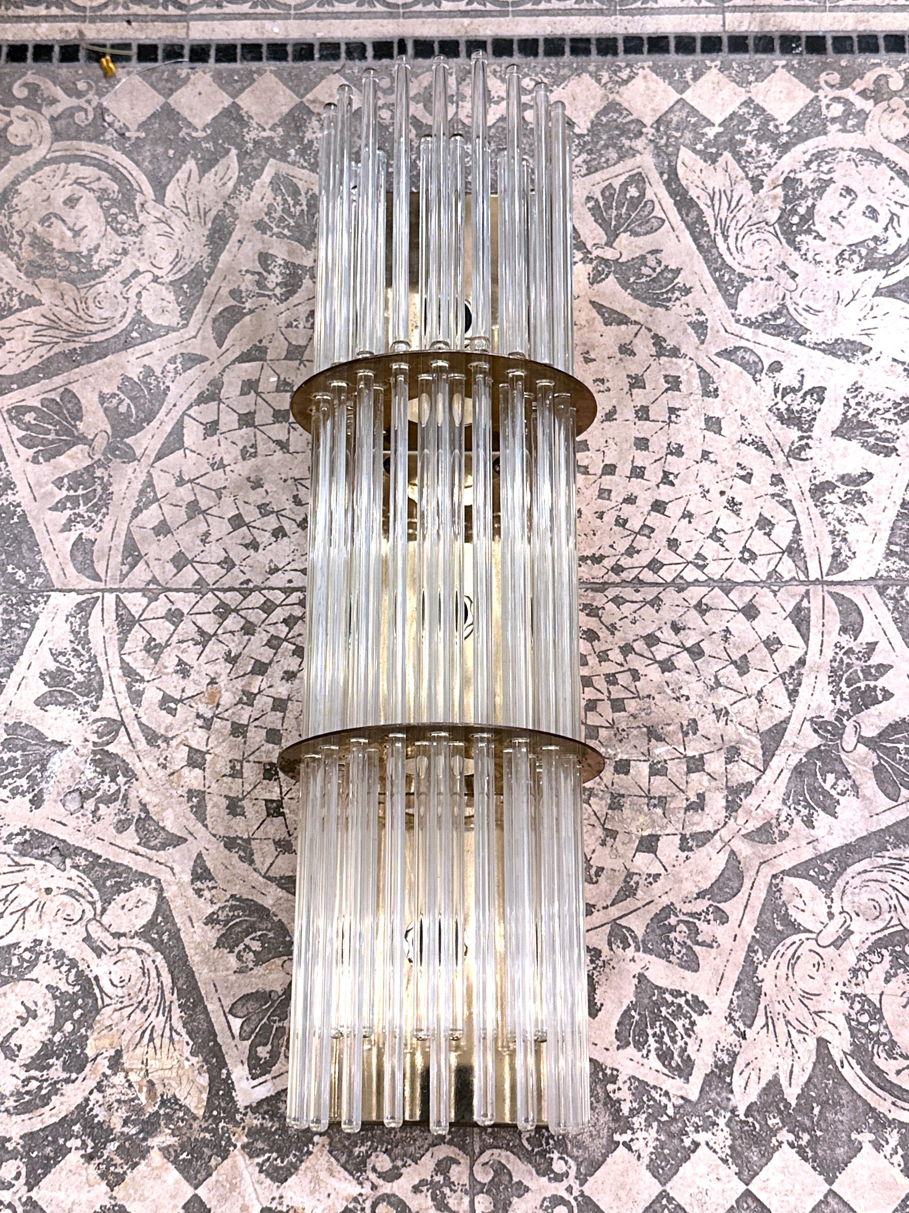 Milieu du XXe siècle Applique à tiges de verre midcentury en vente