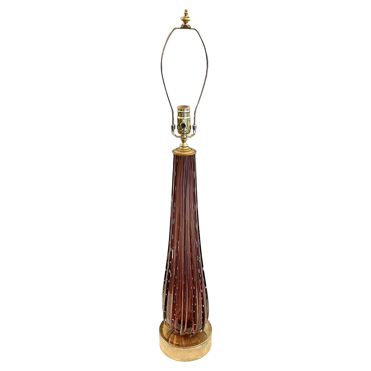 Single Midcentury Murano Table Lamp For Sale