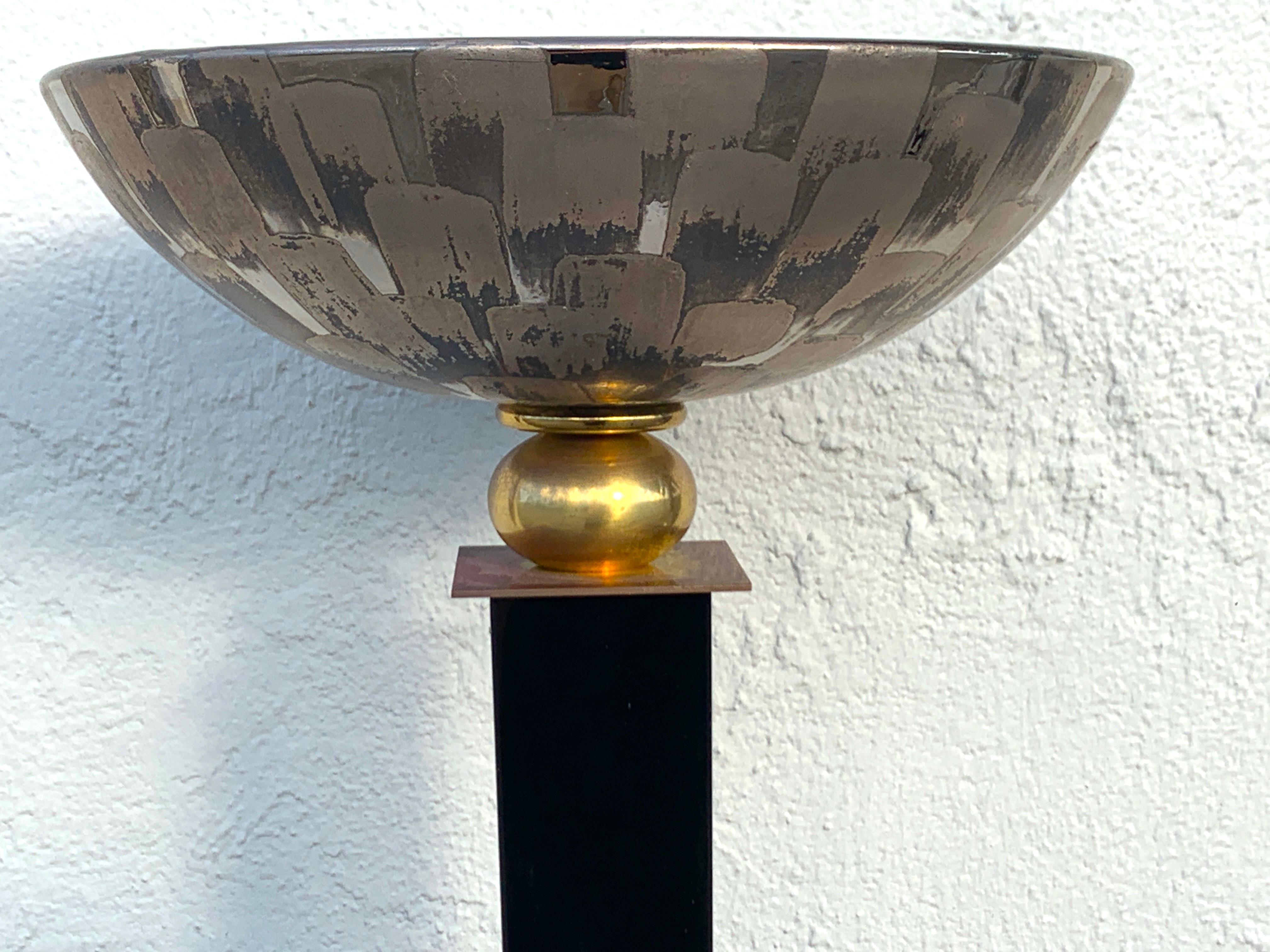 Mid-Century Modern Single Midcentury Table Torchiere Lamp, Attributed to Mangani For Sale