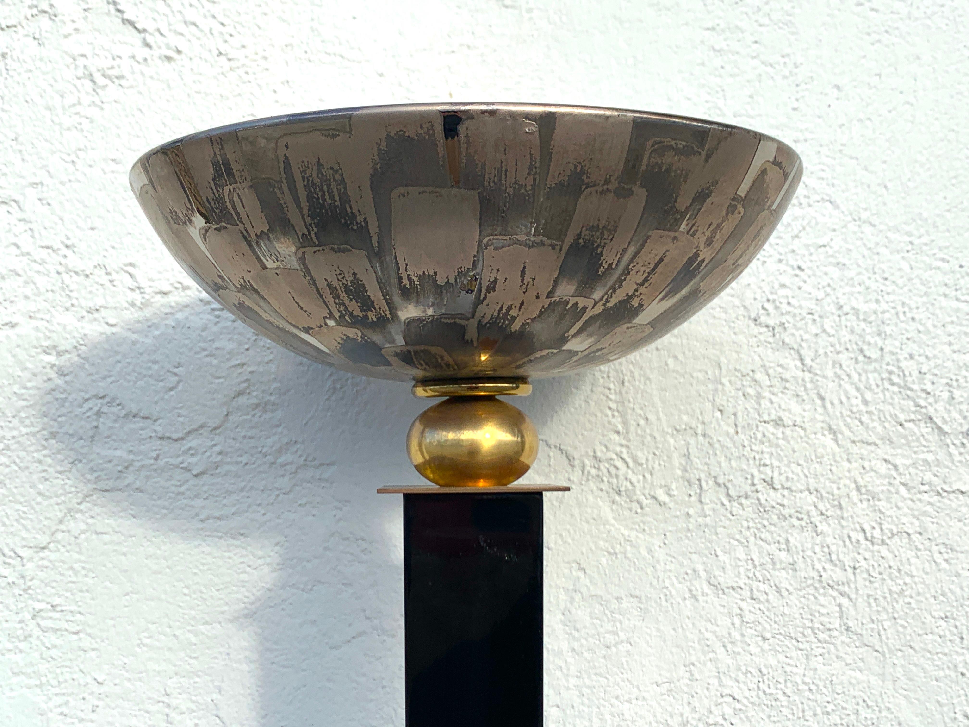 Italian Single Midcentury Table Torchiere Lamp, Attributed to Mangani For Sale