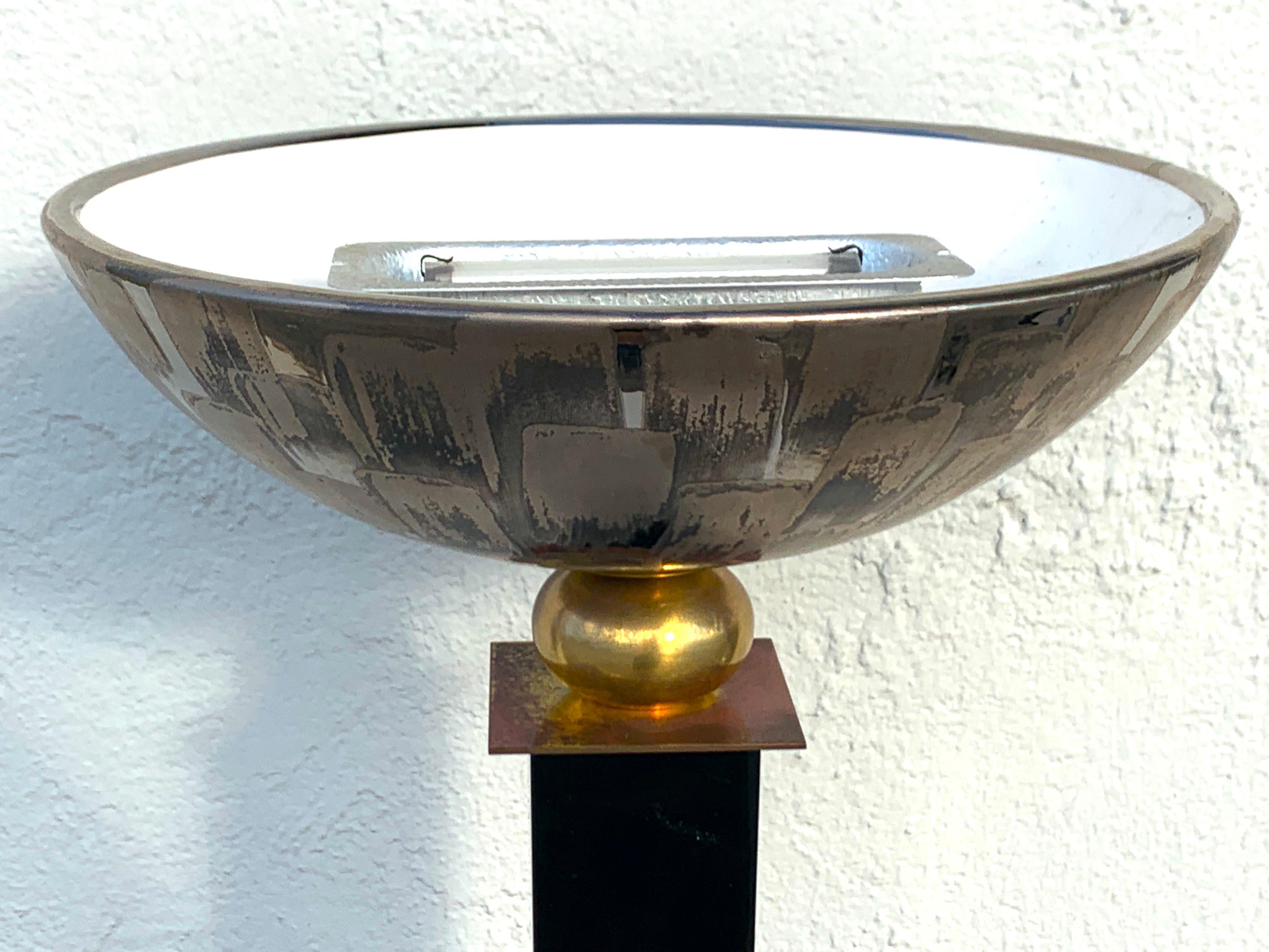 Single Midcentury Table Torchiere Lamp, Attributed to Mangani In Good Condition For Sale In West Palm Beach, FL