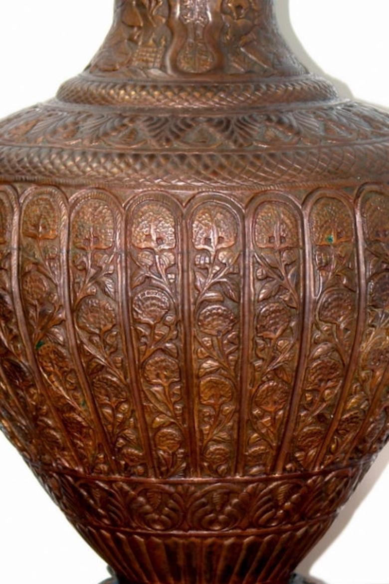 Turkish Single Middle Eastern Pierced Metal Table Lamp For Sale