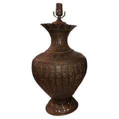 Single Middle Eastern Pierced Metal Table Lamp