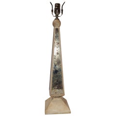 Vintage Single Mirrored Obelisk Table Lamp