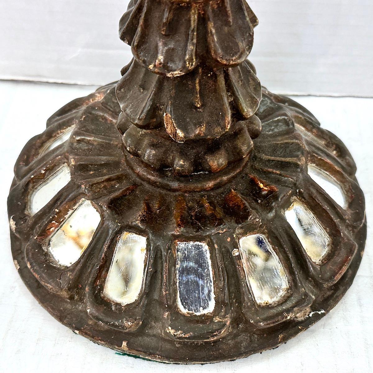 Early 20th Century Single Mirrored Table Lamp For Sale