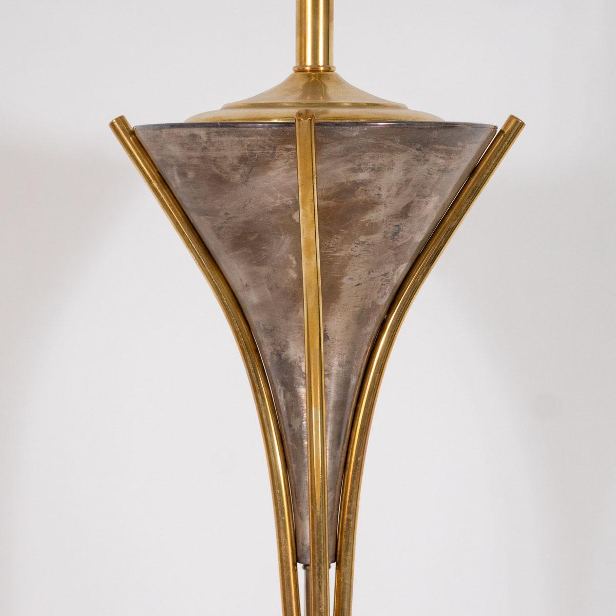 Mid-20th Century Single Mixed Finish Table Lamp For Sale