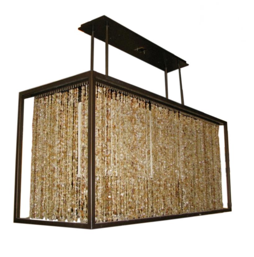 Impressive Modern style Citrine strand rectangular Chandelier.
Citrine is a beautiful gem stone

Dimensions below are for overall.