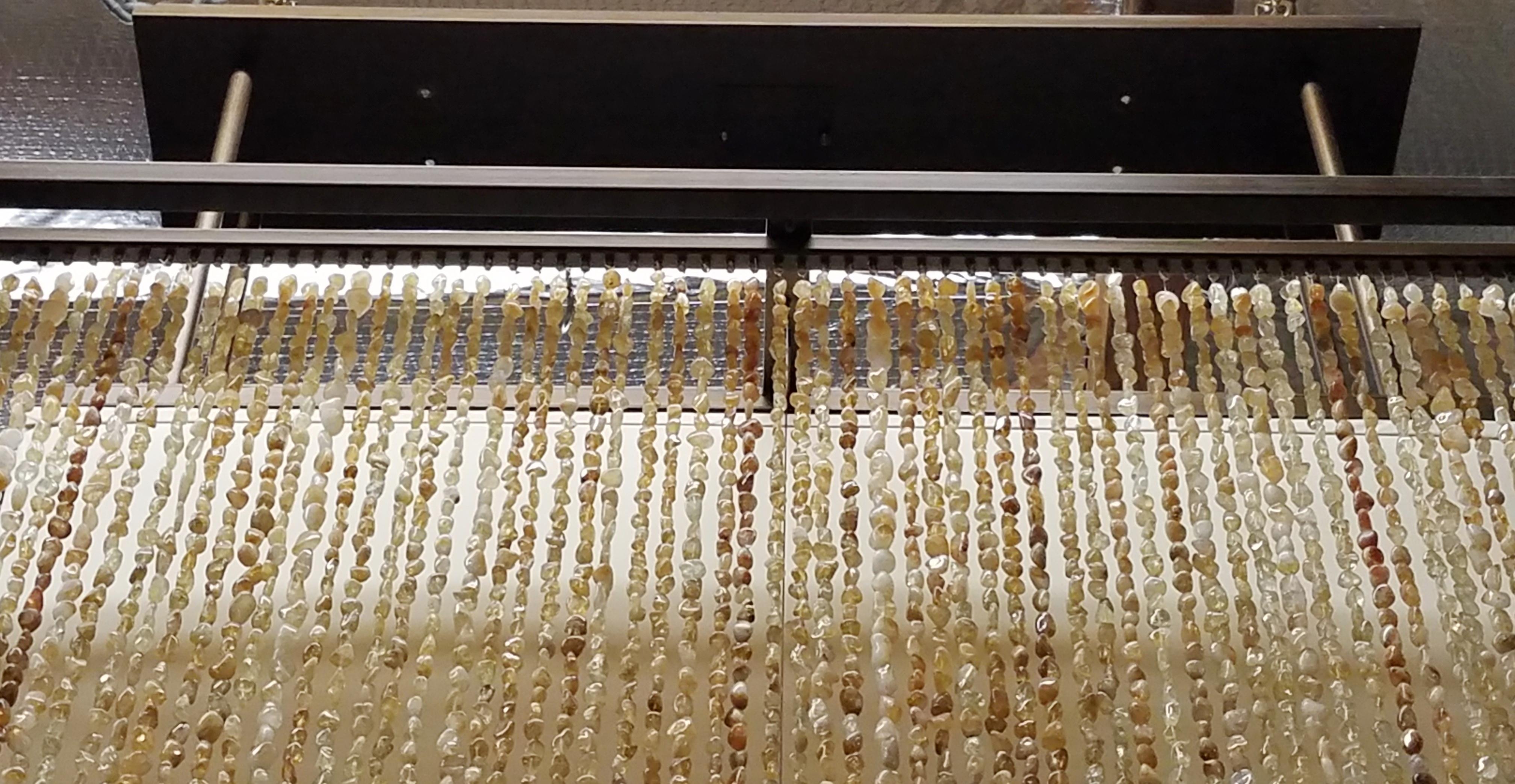 Single, Modern Citrine Strand Rectangular Chandelier In Good Condition In Cypress, CA