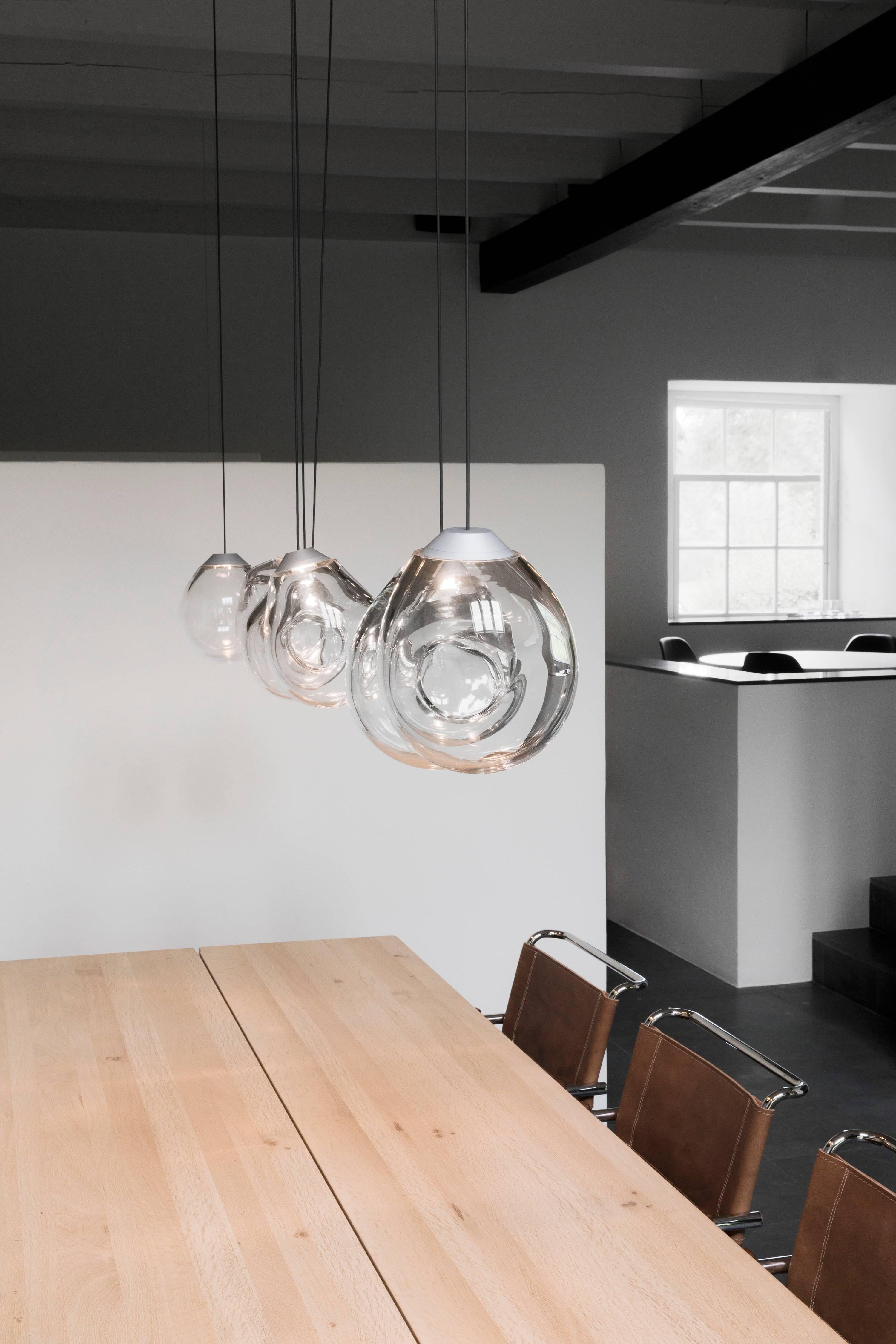 Dutch Single Momentum Blown Glass Pendants by Alex de Witte For Sale