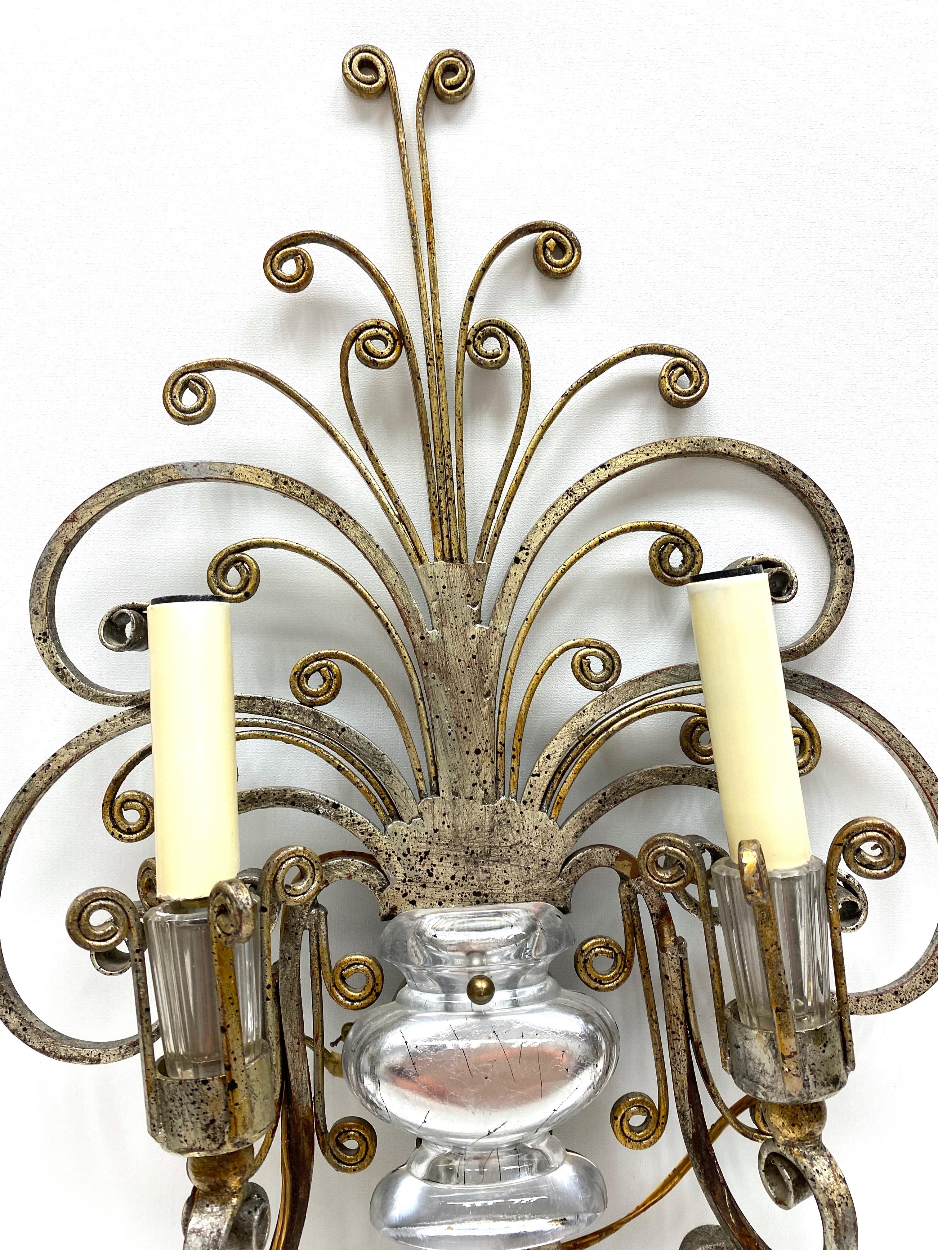 Aplique de pared monumental de cristal italiano con motivo de flor de urna, de Banci Florence mediados del siglo XX en venta