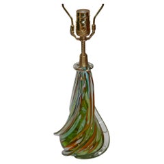 Vintage Single Multi-Colored Ribbon Murano Glass Lamp