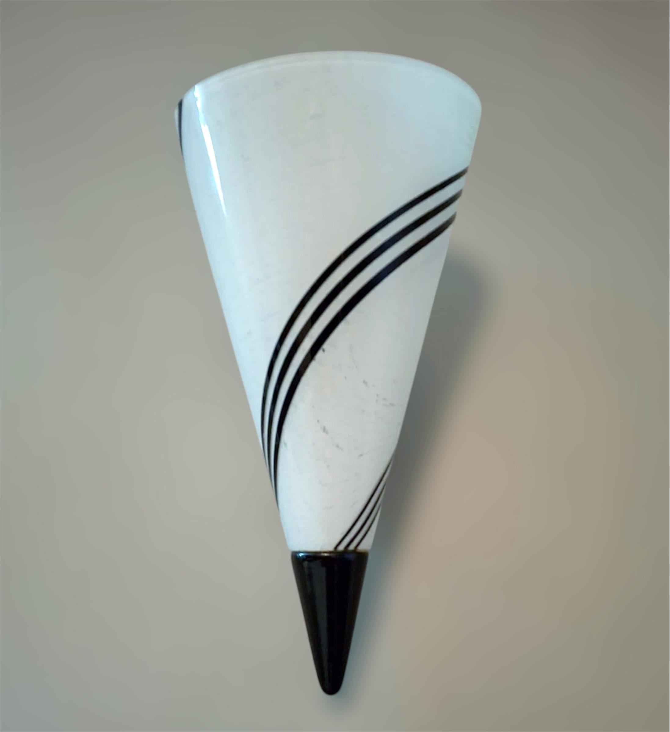 Mid-Century Modern Single Murano Cone Sconce For Sale
