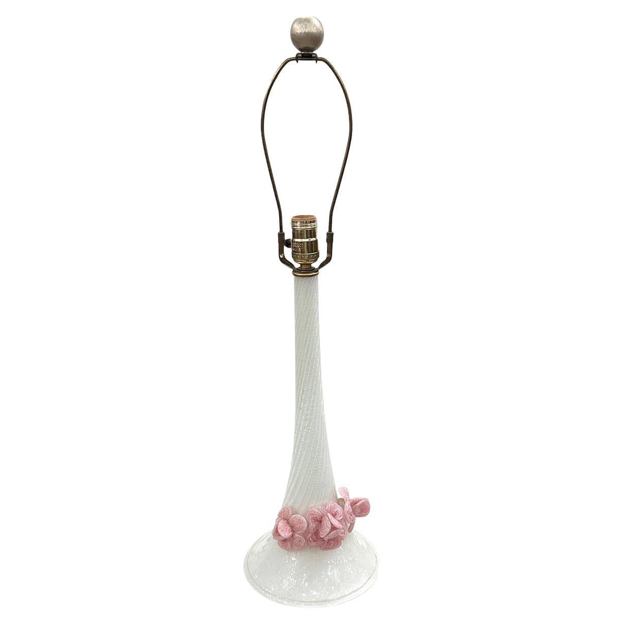 Single Murano Floral Lamp For Sale