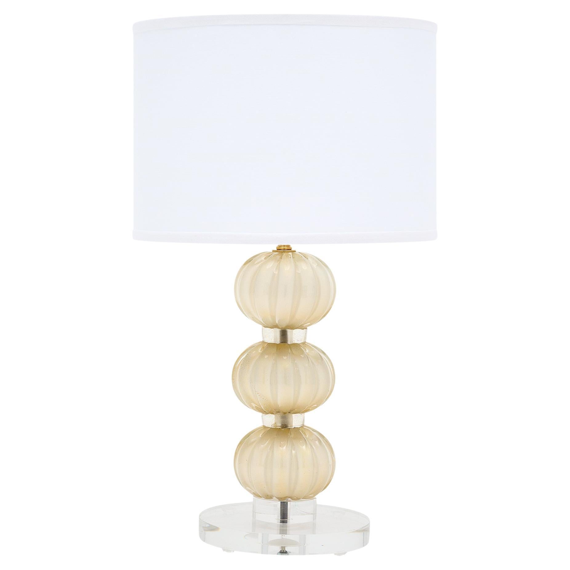 Lampe simple en verre de Murano avec base en lucite