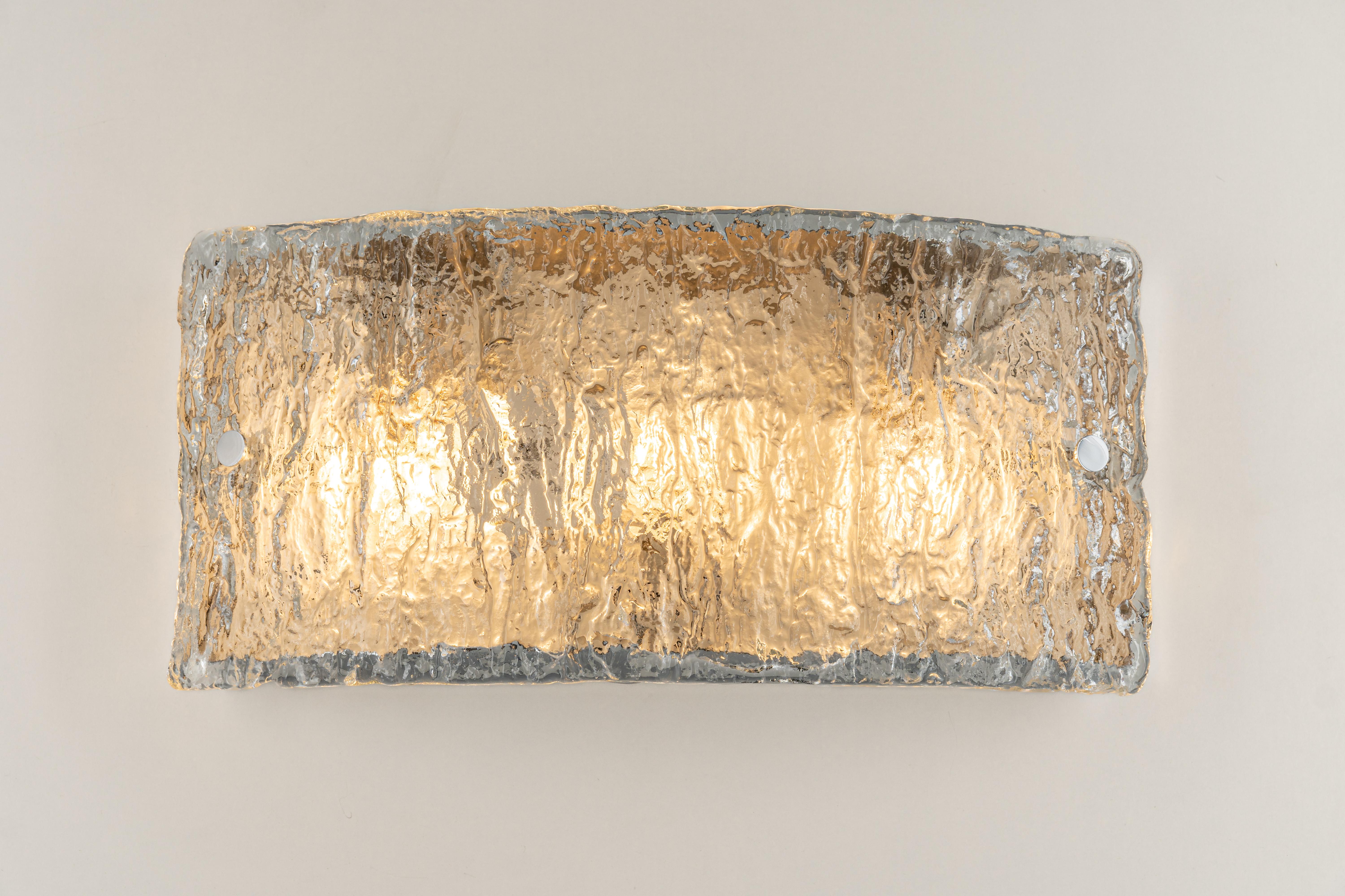 Late 20th Century Single Murano Glass Sconce by Kaiser, Germany, 1970s For Sale