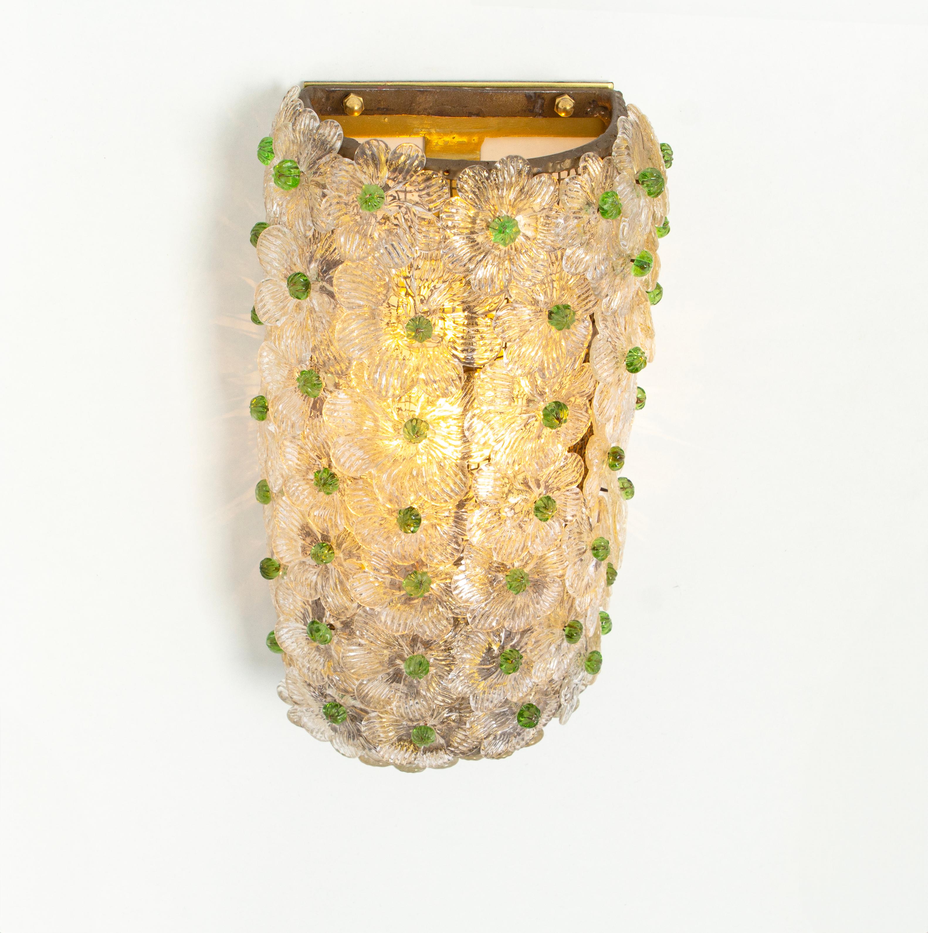 Late 20th Century Single Murano Glass Wall Sconce by Barovier & Toso, Italy, 1970s