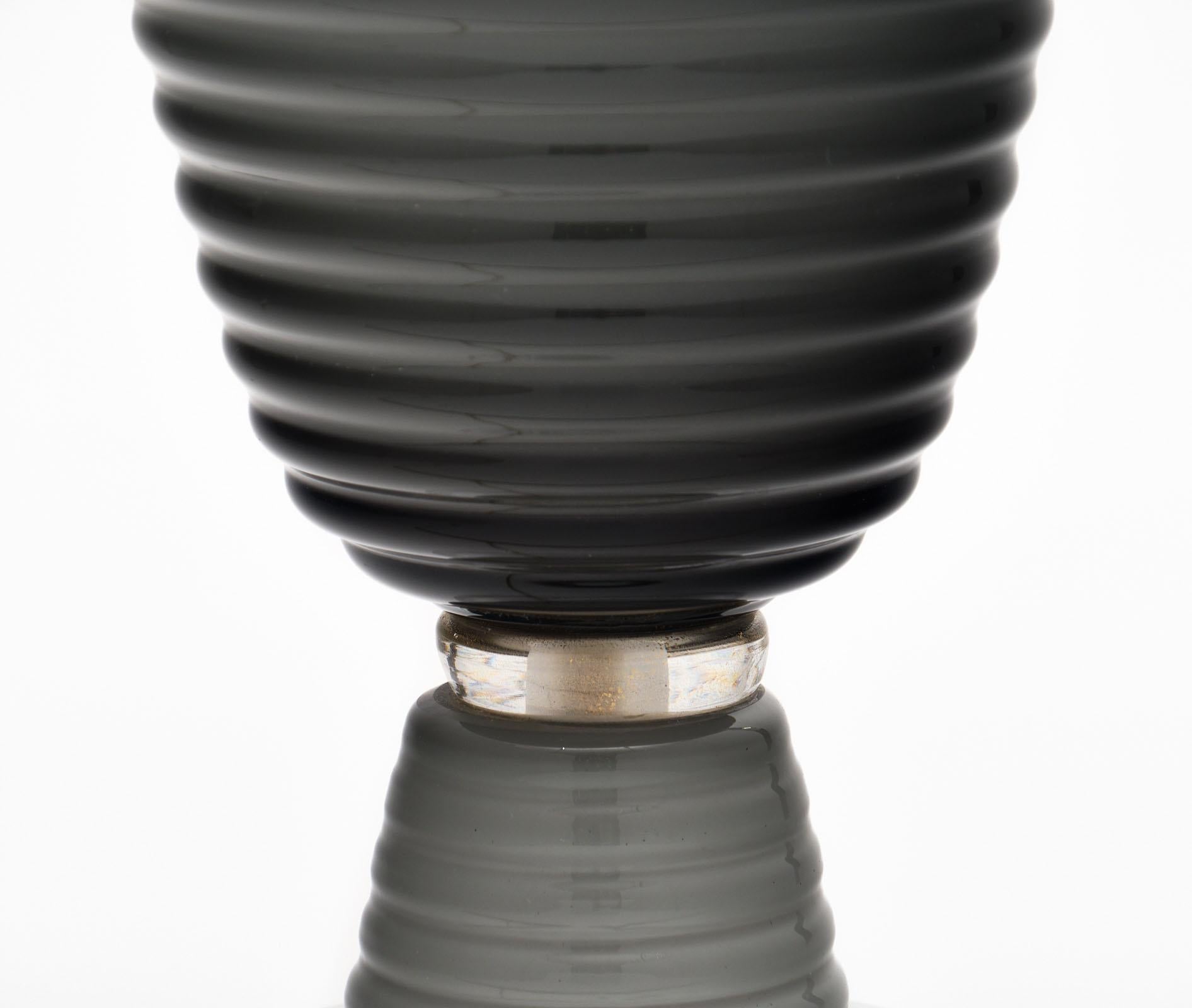 Italian Single Murano Gray Glass Lamp