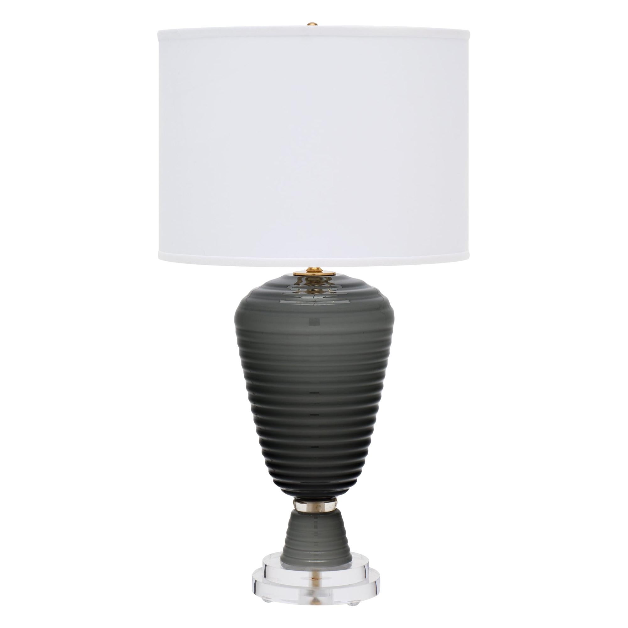 Single Murano Gray Glass Lamp
