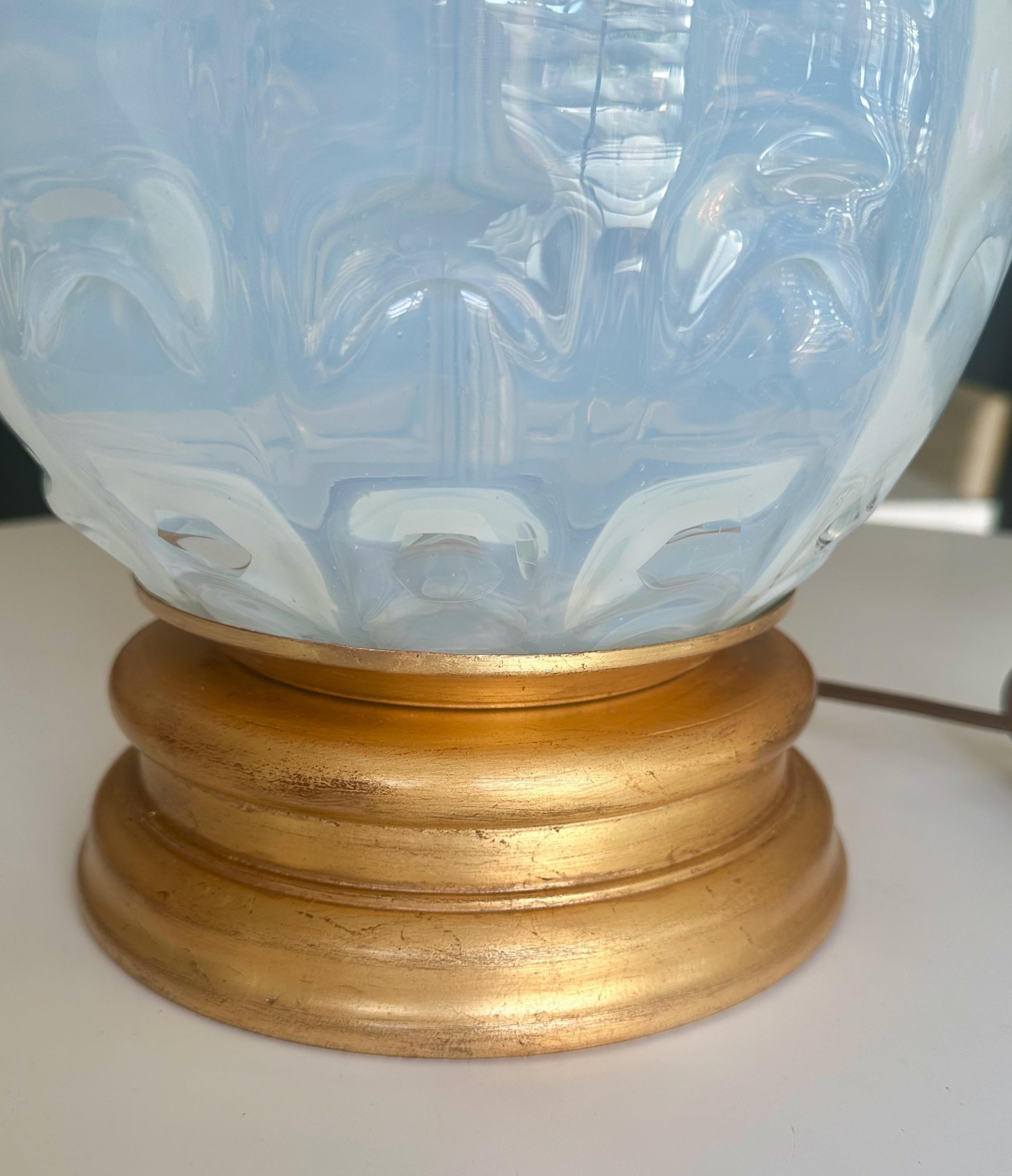 Single Murano Italian Pineapple Opalescent Table Lamp For Sale 9