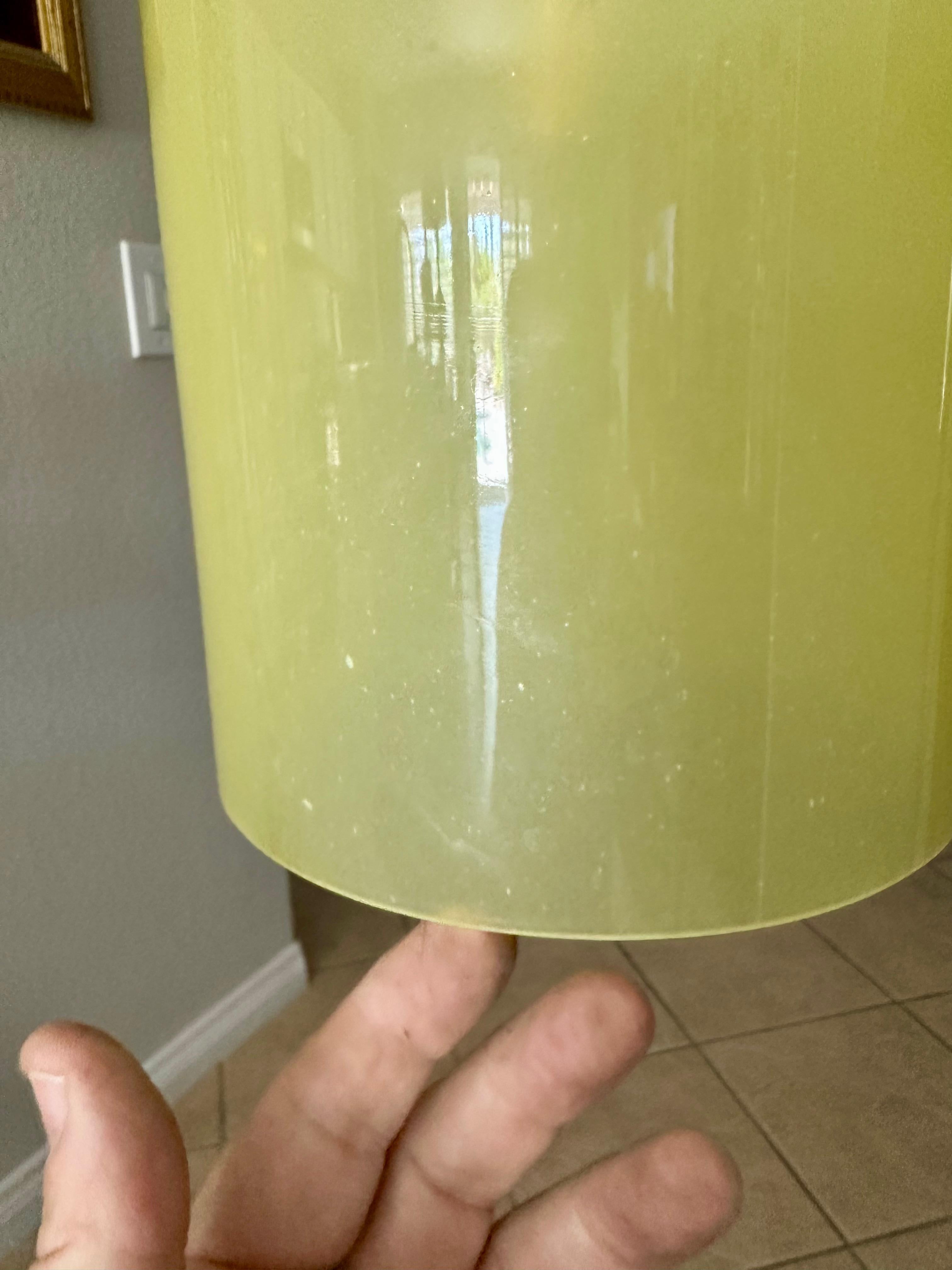Single Murano Matte Yellow Hanging Ceiling Pendant Light For Sale 7