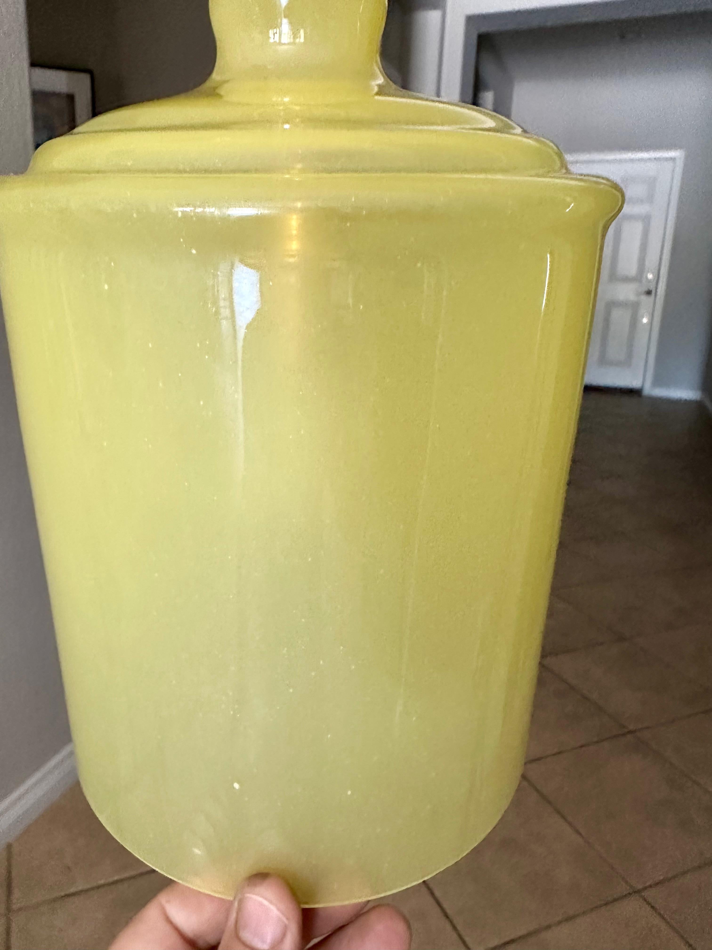 Single Murano Matte Yellow Hanging Ceiling Pendant Light For Sale 9