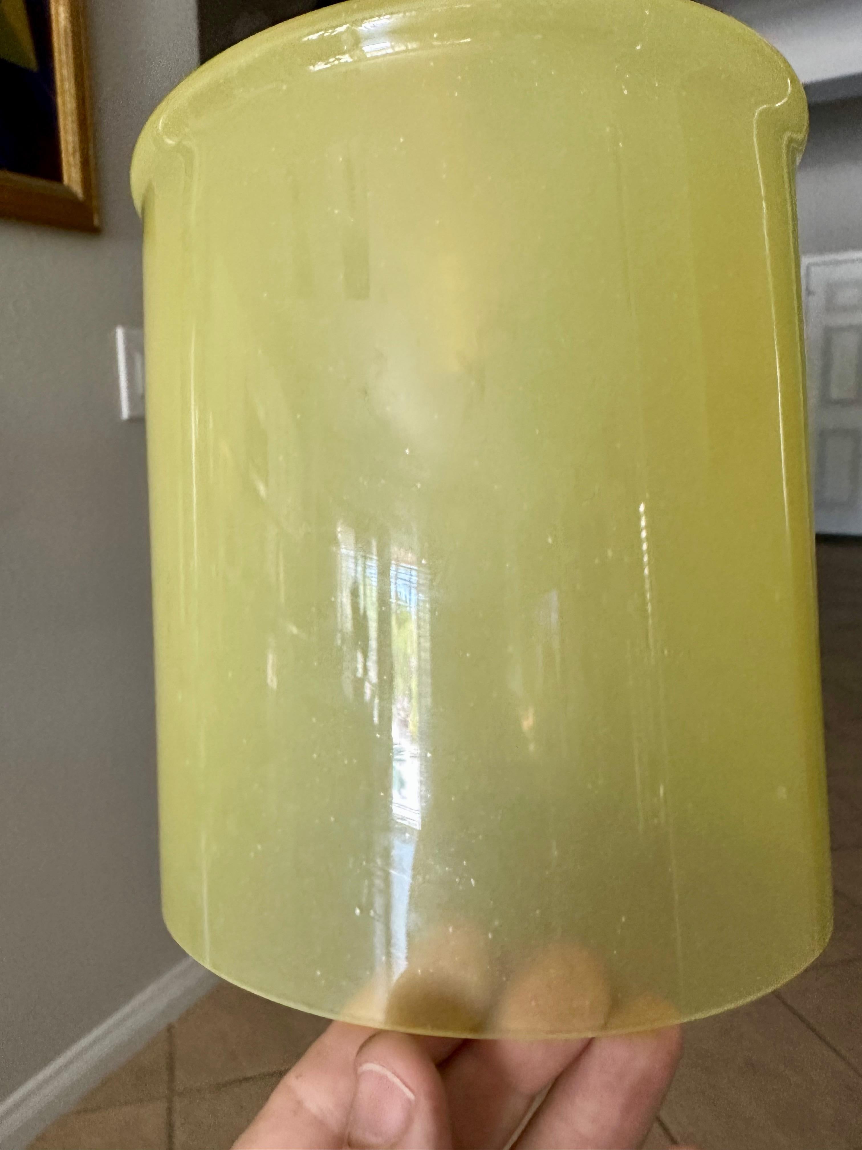 Single Murano Matte Yellow Hanging Ceiling Pendant Light For Sale 10