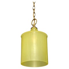 Single Murano Matte Yellow Hanging Ceiling Pendant Light