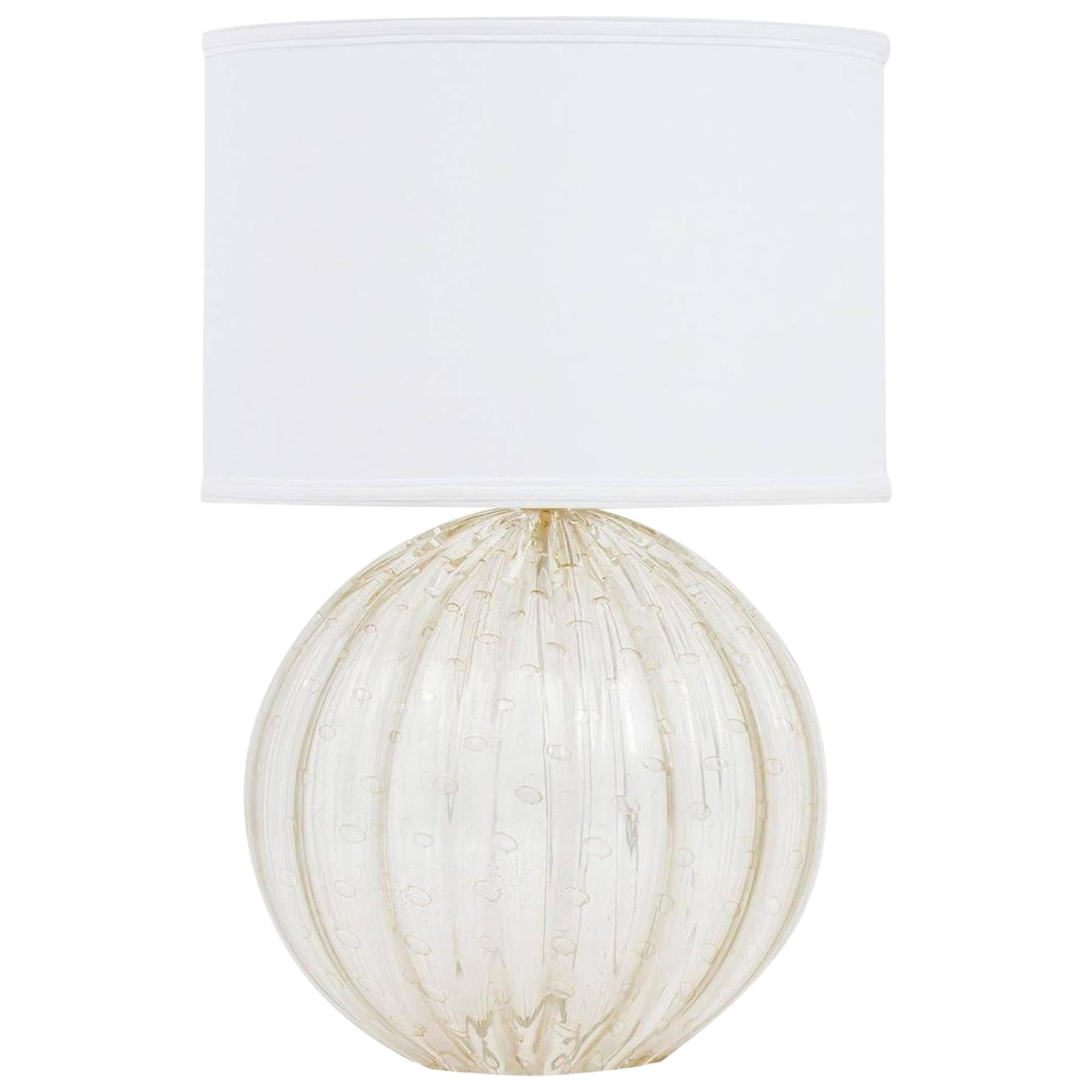 Single Murano "Pulegoso" Glass Globe Lamp