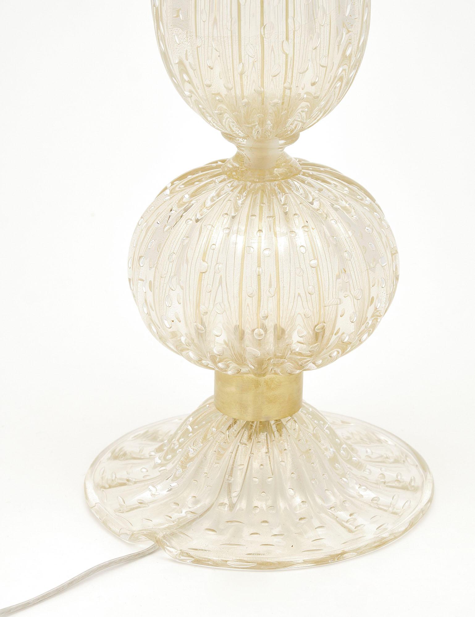 Single Murano Pulegoso Glass Lamps For Sale 1