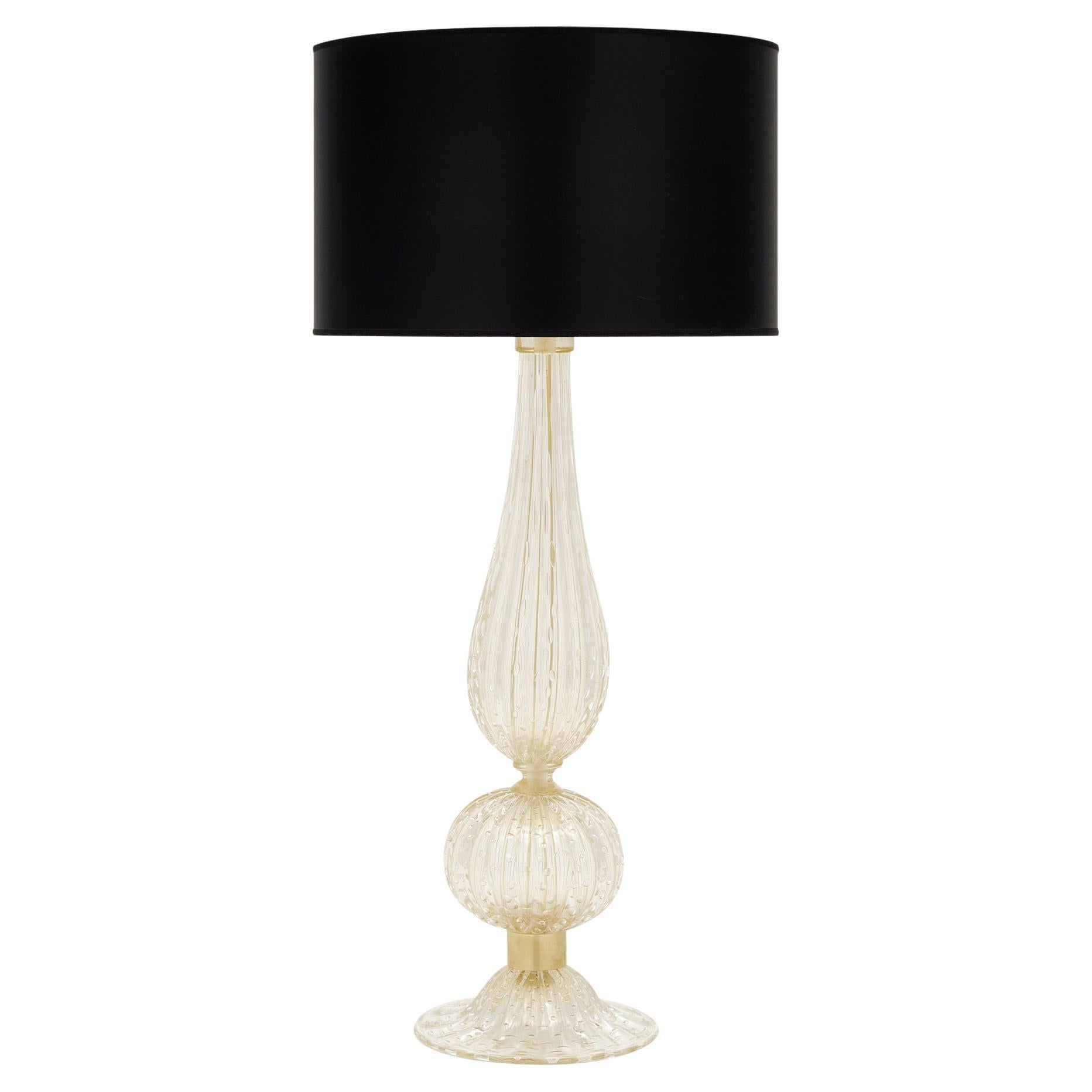 Single Murano Pulegoso Glass Lamps For Sale