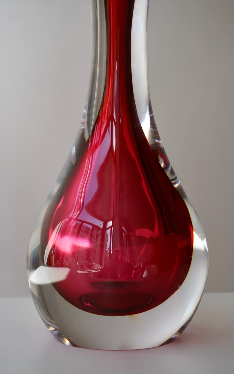20th Century Italian Murano Red Glass Table Lamp