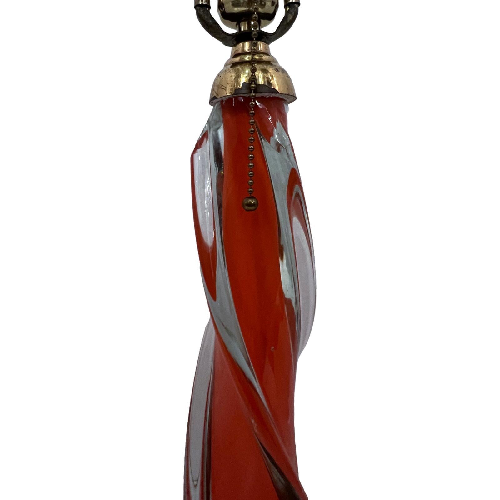 Italian Single Murano Table Lamp For Sale
