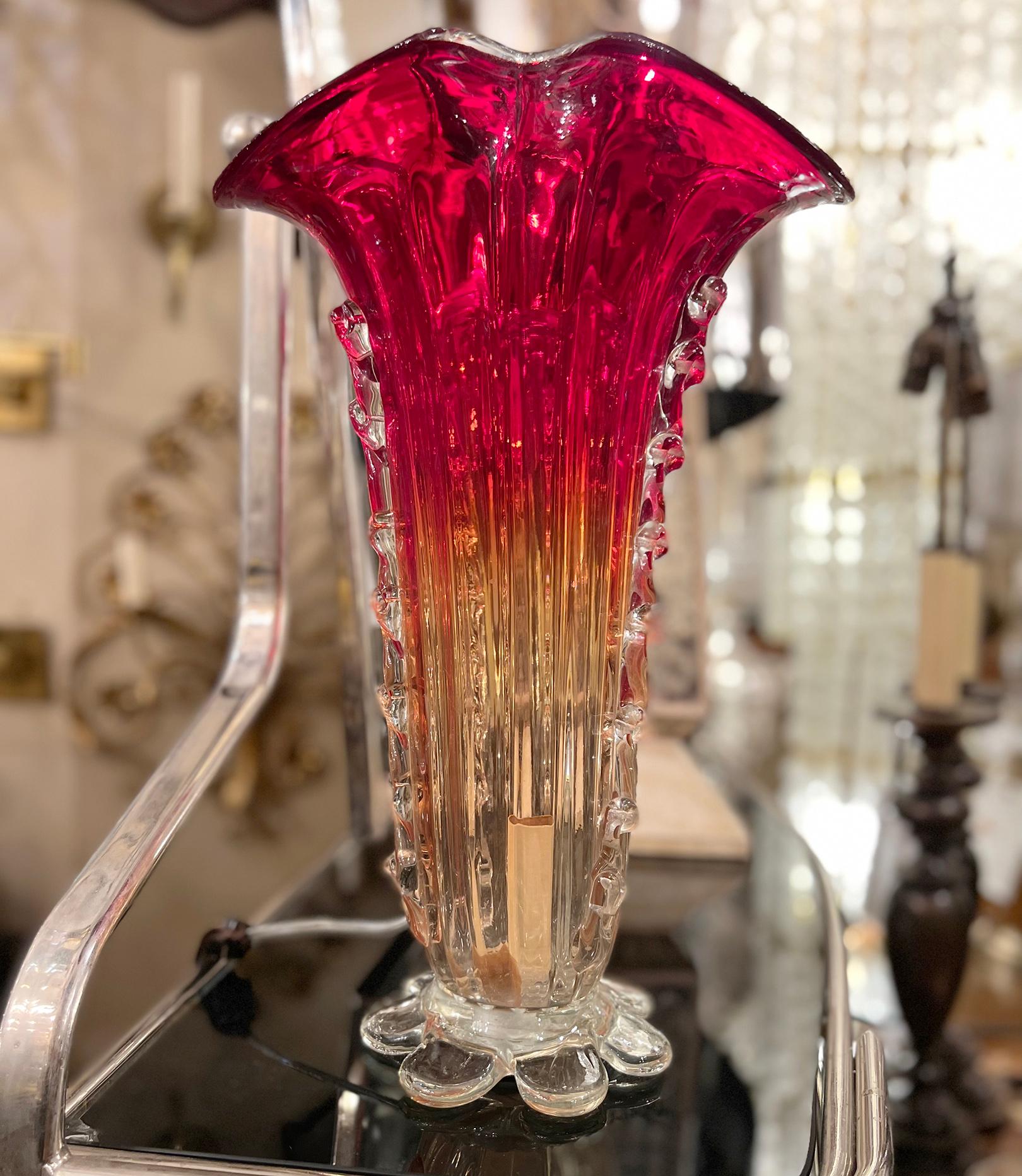 Single Murano Table Lamp In Good Condition For Sale In New York, NY