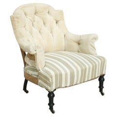 Single Napoleon III Buttoned Shield Back Armchair