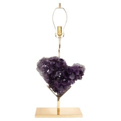 Single Natural Amethyst Fragment Table Lamp