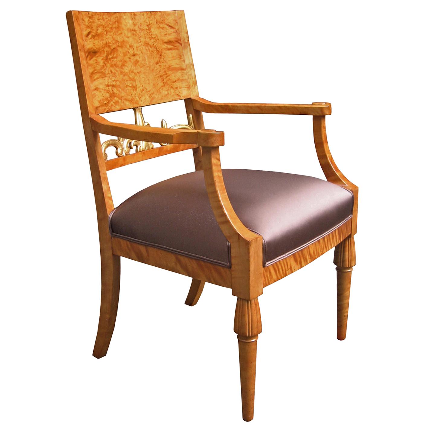 Single Neoclassical Armchair For Sale