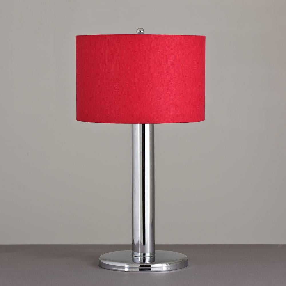 Unknown Single Nickel-Plated Tubular Table Lamp, 1960s For Sale